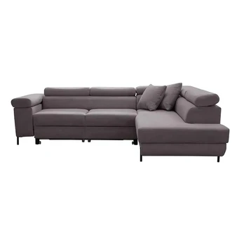 Kampinė sofa su miegojimo funkcija Samson, ruda, Dešininis variantas