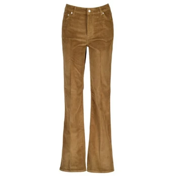Kelnės moterims, Chaki, Corduroy flare jeans