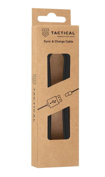 Tactical Smooth Thread Cable USB-A|USB-C 0.3m Juodas