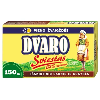 Saldžios grietinėlės sviestas DVARO, 82 % rieb., 150 g