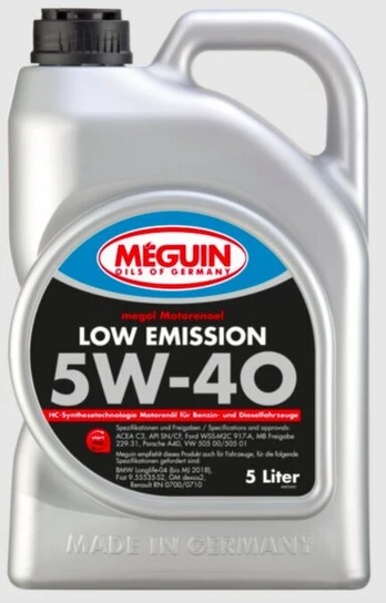 Variklinė alyva Meguin Low Emission 5W-40, 5 L