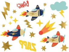 Temporary tattoos Airplanes, mix (1 pkt / 11 pc.) kaina