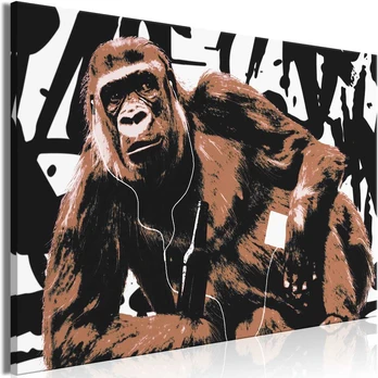Artgeist Paveikslas - Pop Art Monkey (1 Part) Narrow Brown