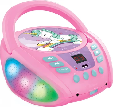 CD grotuvas Lexibook (Vienaragis), AUX/Bluetooth, Rožinės spalvos