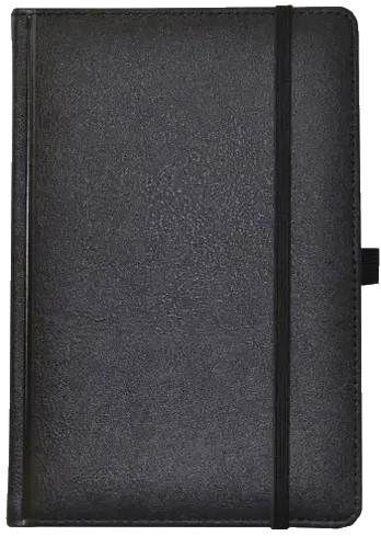Darbo knyga UNIVERSAL BLACK EDITION, PU, A5, be datų, juoda