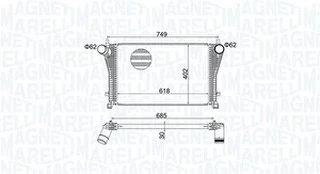 Tarpinis suslėgto oro aušintuvas, kompresorius MAGNETI MARELLI 351319205370 kaina