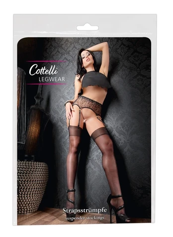 Cottelli blizgios kojinės, 20 denų, juodos, M/L