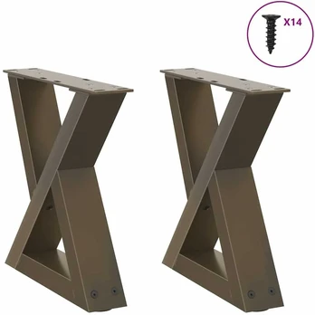 Kavos staliuko kojelės 2 vnt Natūralus plienas 30x(30-31,3) cm