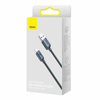 Baseus Crystal Shine USB į USB-C laidas 100W, 2 metrai