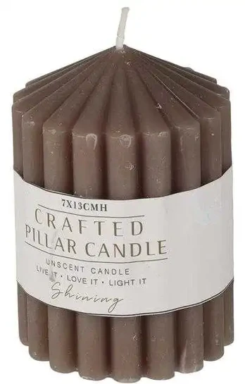 Candle brown 10x7x7cm