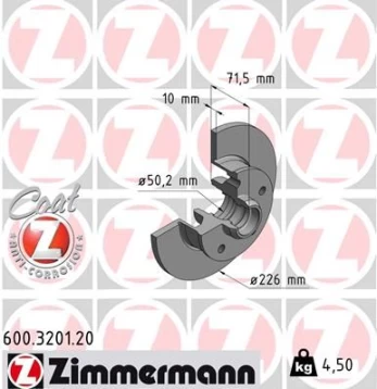 Stabdžių diskas ZIMMERMANN 600.3201.20