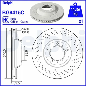 Stabdžių diskas DELPHI BG9415C