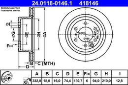 ATE 24.0118-0146.1 Brake Disc kaina