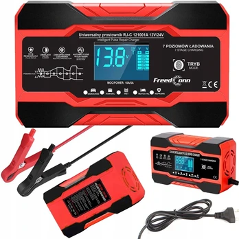 Automatinis išmanusis akumuliatoriaus įkroviklis Lcd 24v 12v 10a
