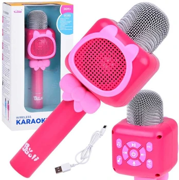 Belaidis mikrofonas vaikams su Bluetooth, rožinis