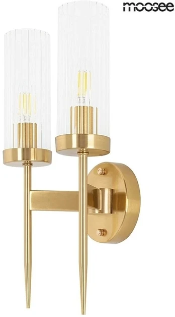 Sieninis šviestuvas TORCH TWIN, 2xE14, aukso sp.