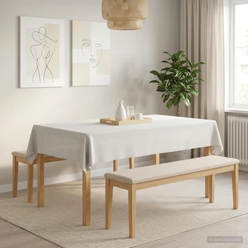 Stalo skraistė 5 vnt. Stačiakampio Balta 110 x 160 cm