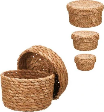 Gift Decor Giftdecor natūralaus audinio krepšeliai, 3 vnt