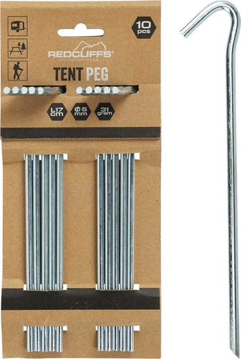 ŚLEDZIE DO NAMIOTU 17CM KPL. 10SZT METAL REDCLIFFS
