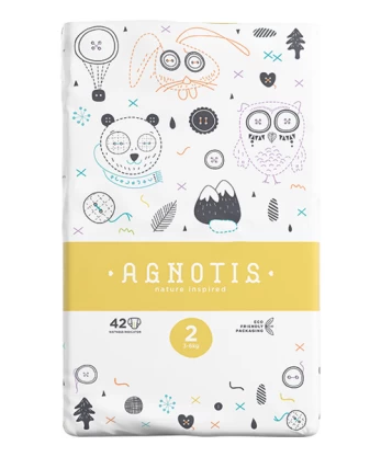 AGNOTIS sauskelnės, Nr.2, 3-6 kg, 42 vnt., AG2