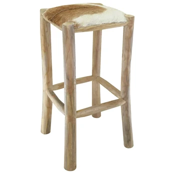 Baro taburetė, tikra oda, tikmedis, kvadrato formos