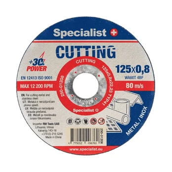 SPECIALIST+ metalo pjovimo diskas CUTTING, 125x0,8x22 mm