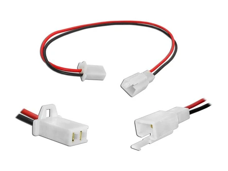 DC quickconnector cable with 2pin connector 30cm, max 24V, max 10A