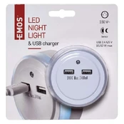 Emos LED night light P3313 for socket with 2× USB kaina