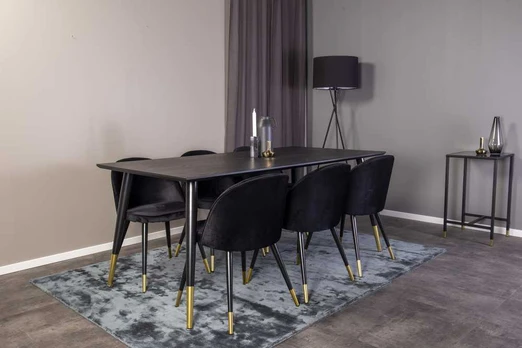 Venture Design Valgomasis stalas, Dipp, 180x90 cm, Juodas