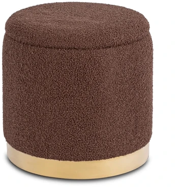 Mebel Elite Apmušalų pufas CARNOS, 40 × 40 × 40 cm, rudas