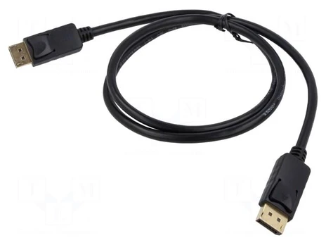 Cable | DisplayPort plug,both sides | Len: 1m | black | 30AWG