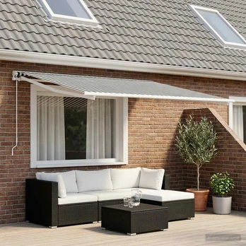 Markizės pakaitinis audinys Antracito ir baltos 350 x 250 cm