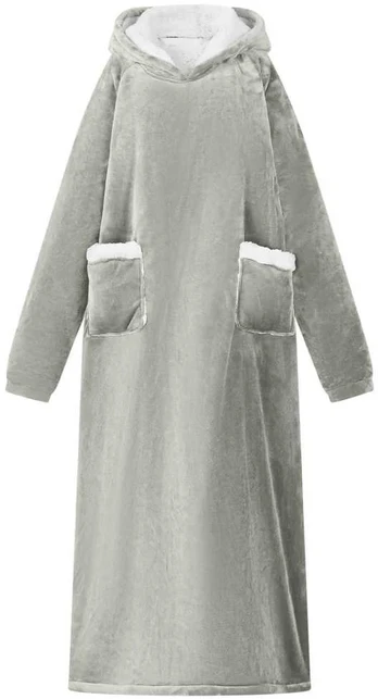 Antklodė-džemperis su gobtuvu Pilka xl Pūkelis ir flanelė