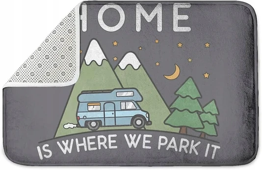 Durų kilimėlis 40 x 60 cm Rajfoo "home Is Where We Park It" Campervan