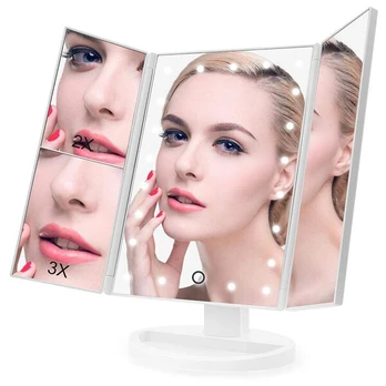 Kosmetinis veidrodis su LED apšvietimu ir priartinimu