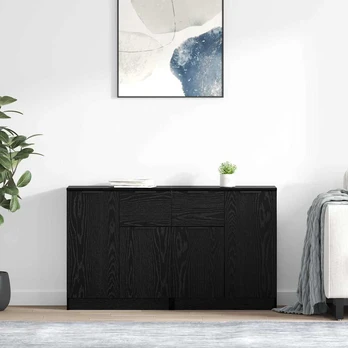 Šoninės lentynos 2 pcs Juodas ąžuolas 60 x 30 x 70 cm