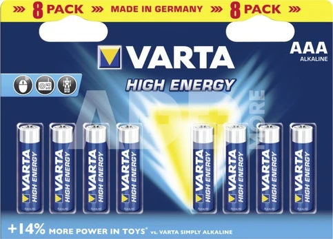 20x8 Varta High Energy Micro AAA LR 03 PU inner box