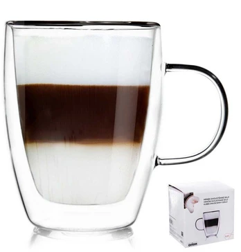 Dvisienis termo kavos stiklas 0,3 l