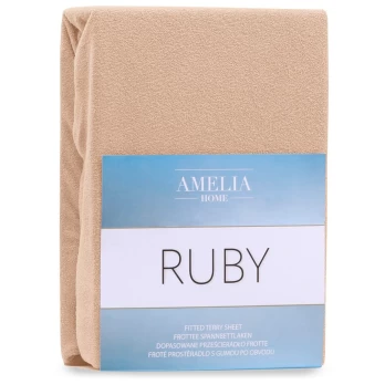 Frotinė paklodė su guma Ameliahome RUBY  Dark Beige,  180x200 cm