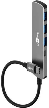 Goobay Plonas 4 prievadų USB šakotuvas, USB-C™ į USB-C™/USB-A, 5 Gbps