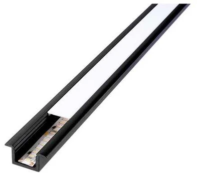 Sg Armaturen StripLine 1,8m Sort profil indbygget