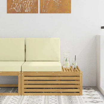 Lauko kampinės sofos dalys Balta ir kreminė 91 x 63 x 73 cm