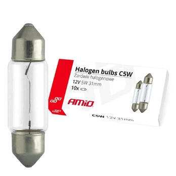 AMiO Halogeninės lemputės c5w festoon 31mm 12v 10pt.