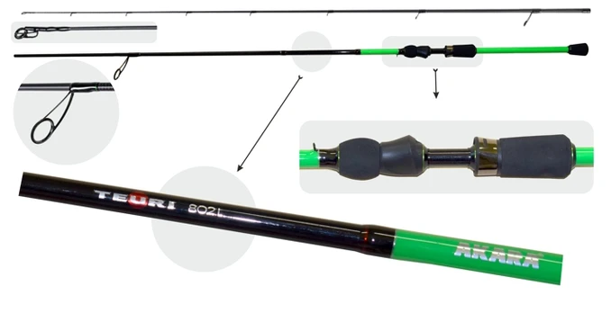 Universalus Spiningas AKARA Teuri LS TX-30, 2-dalys Ilgis 1,98 m, Testas 3,5-12g.