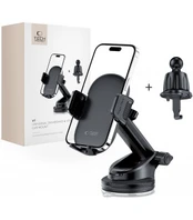 Juodas automobilinis telefono laikiklis "Tech-Protect V7 Vent & Dash"