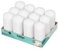 Multi Bloklys Bolsius Brændetid 33 Timer Ø60xH120mm Hvid,12 stk/krt