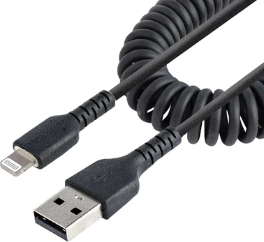 StarTech USB Į ŽAIBO KABELAS - 50CM/(20IN) RITINĖS KABELAS Juodas