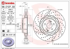 Stabdžių diskas BREMBO 09.C127.33 kaina