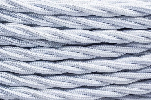 Instaliacinis tekstilinis kabelis ELECTRALINE FRRTX, 3x2.5 mm, baltos sp., 100 m