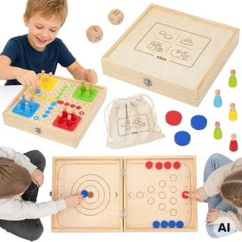 Viga Toys Žaidimas VIGA, 4 viename